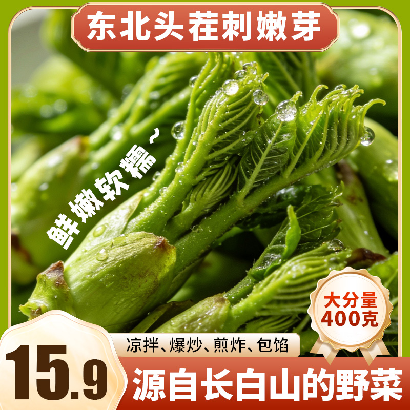 【东北特产】刺嫩芽山菜刺老芽凉拌蘸酱菜炒鸡蛋鲜嫩家庭美味 到手价¥15.90