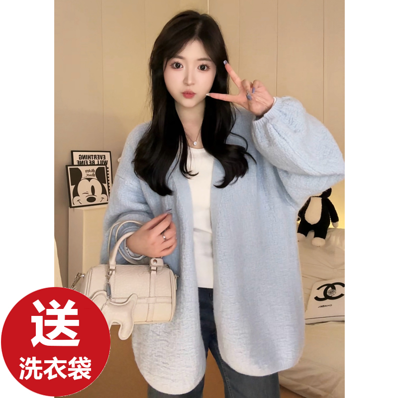 2026年早春季新款泡泡袖短款女慵懒风针织衫时尚百搭开衫外套长袖 到手价¥49.90
