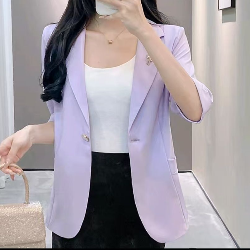 【888】2031女士七分袖一粒扣西服外套 到手价¥19.99