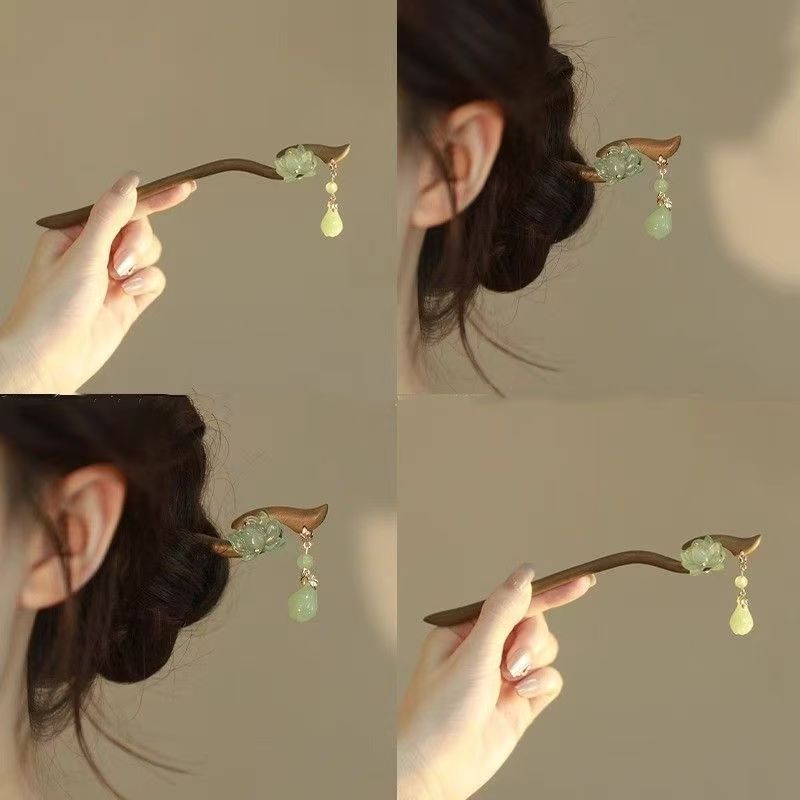 新流苏盘发木簪子女2025新款高级感旗袍古风发簪头饰发钗清冷 到手价¥3.09