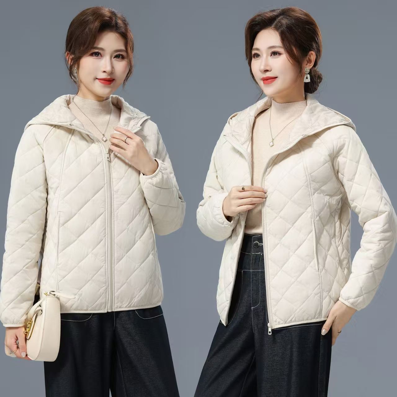 2026女士新款轻薄连帽棉服春秋短款休闲外套82685yy 到手价¥29.90