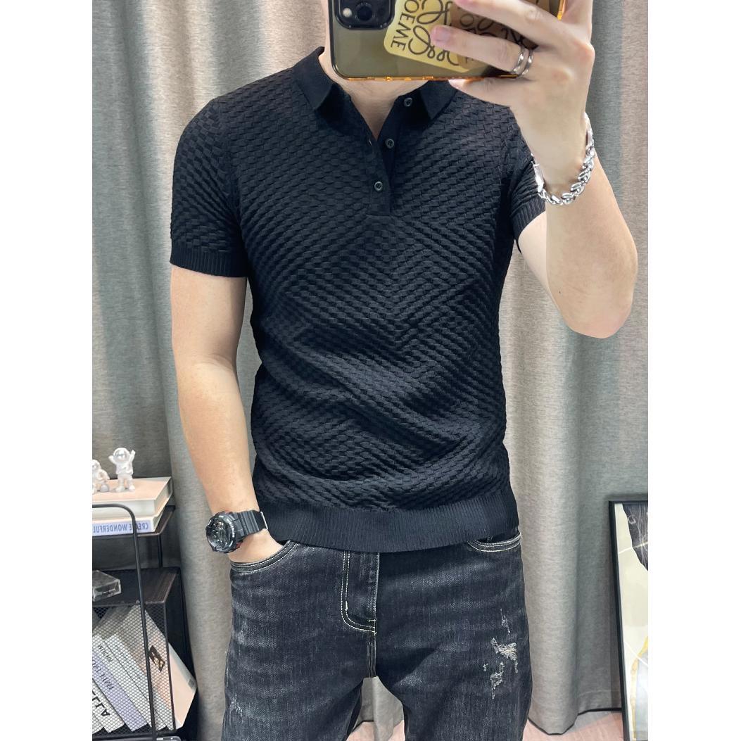 纯色短袖polo衫男士半袖针织衫有领上衣弹力百搭修身青年男装毛衫 到手价¥58.80