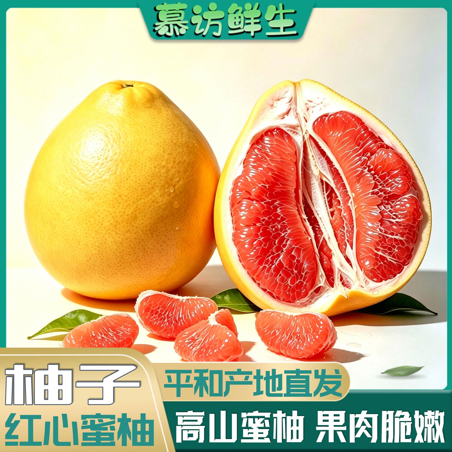 【慕访鲜生】福建平和红心蜜柚子产地直发 到手价¥19.90