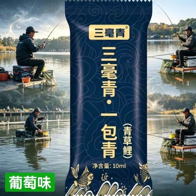 三毫青一包青黑坑青草鲤聚鱼留鱼促开口10毫升添加剂 到手价¥9.90