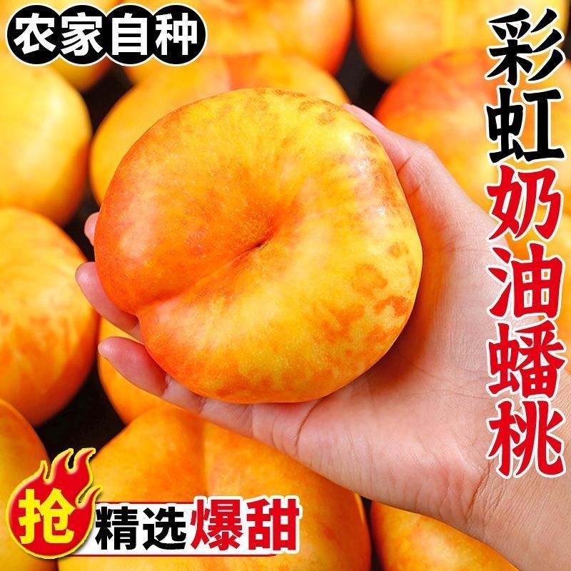 【粉丝福利】山东蒙阴彩虹油蟠桃现摘现发4斤包邮新鲜孕妇水果 到手价¥26.80