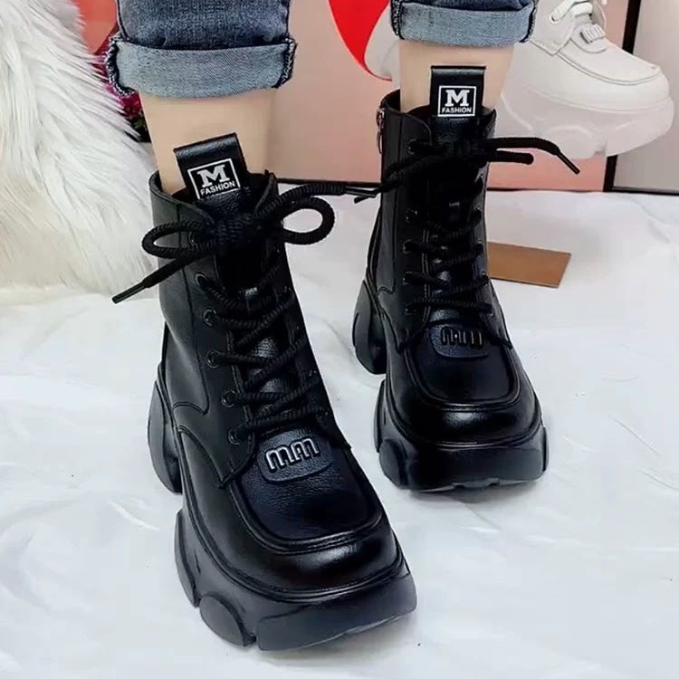 品牌真软皮厚底马丁靴女2025新款秋冬加绒加厚短靴百搭显瘦短筒靴 到手价¥49.90