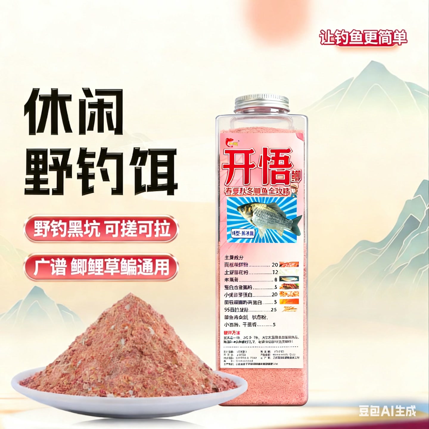 高蛋白野钓黑坑 鲫鱼饵料 鲫鱼拉饵 超腥 浓腥 到手价¥18.80