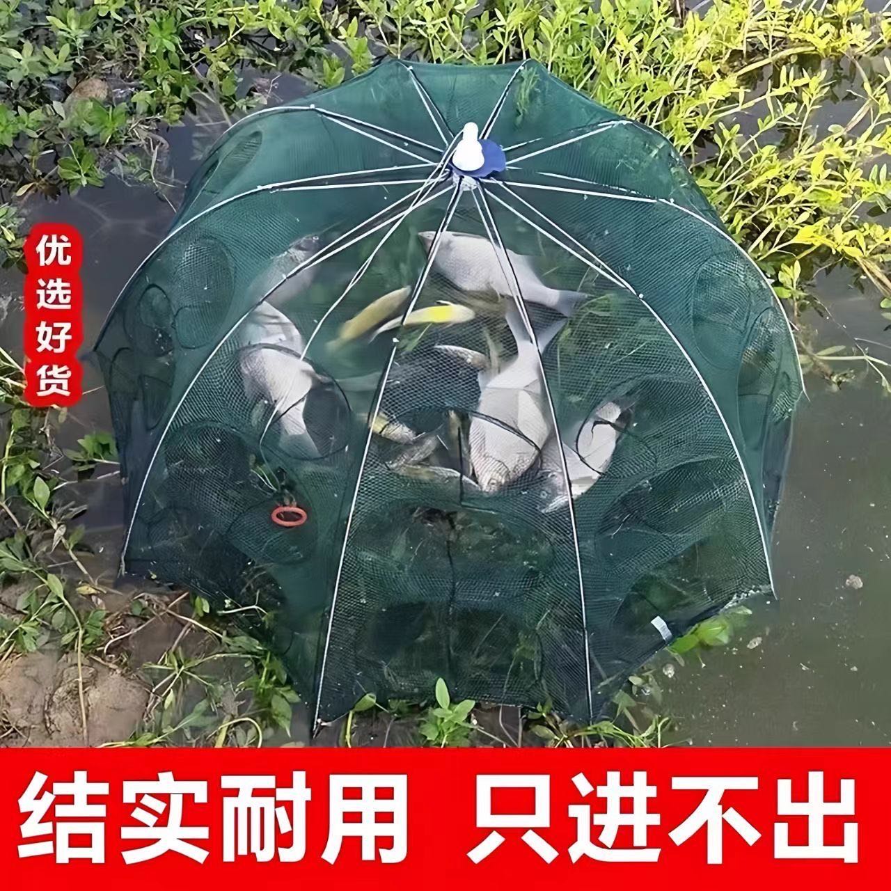 虾笼网鱼捕鱼笼捕鱼网自动神器螃蟹渔网黄鳝泥鳅渔具笼伞笼龙虾 图片 7