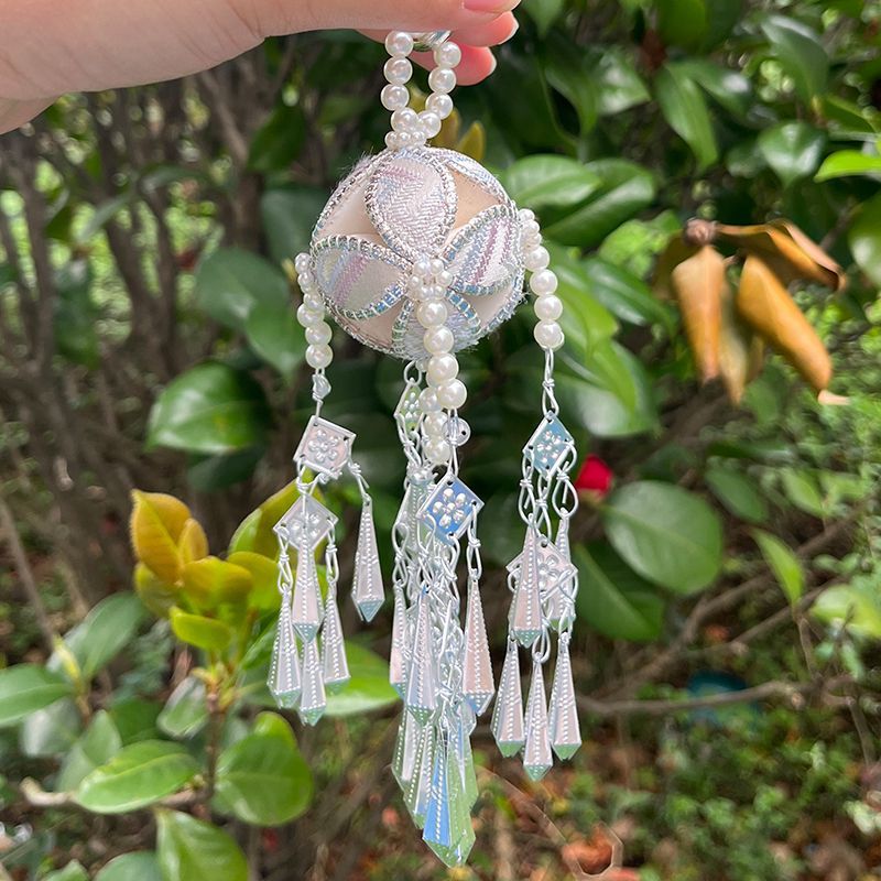 【利灵】广西靖西旧州绣球壮锦民族特色自行手工挂件工艺品 到手价¥18.80